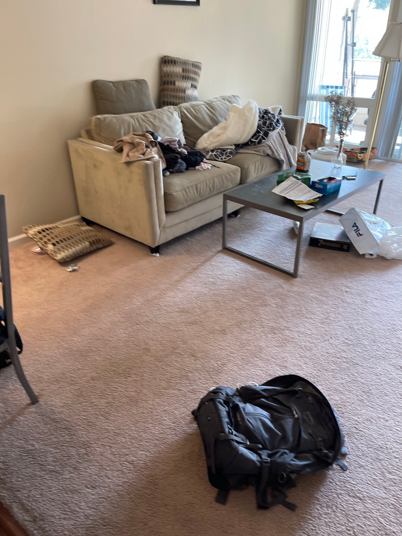 Room with closet cleaned